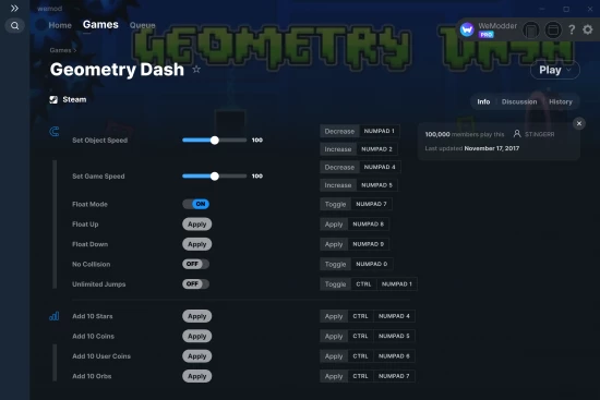Geometry Dash cheats screenshot