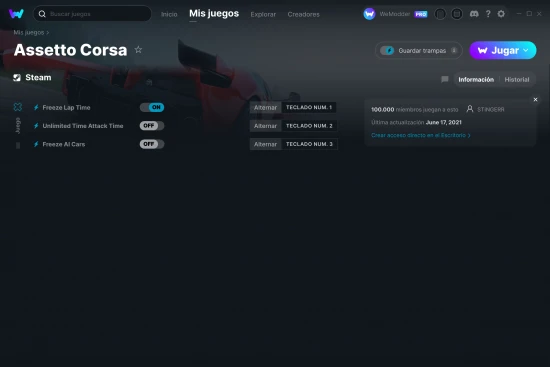 captura de pantalla de las trampas de Assetto Corsa
