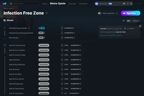 Infection Free Zone Cheats Screenshot