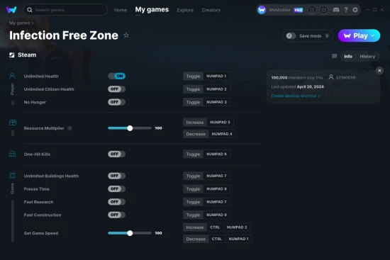 Infection Free Zone cheats screenshot
