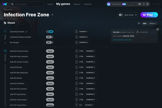 Infection Free Zone cheats screenshot