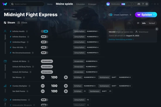 Midnight Fight Express Cheats Screenshot