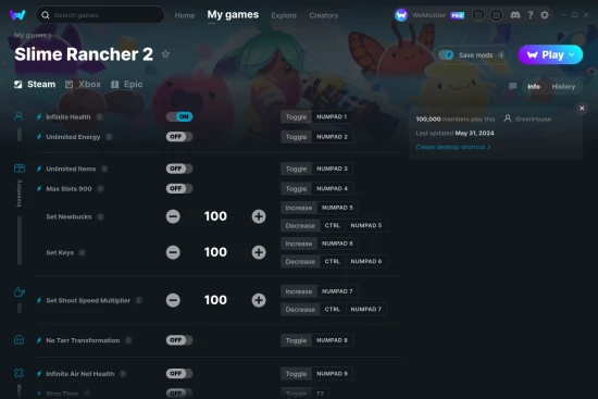 Slime Rancher 2 cheats screenshot