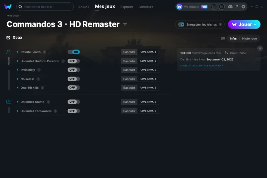 Capture d'écran de triches de Commandos 3 - HD Remaster