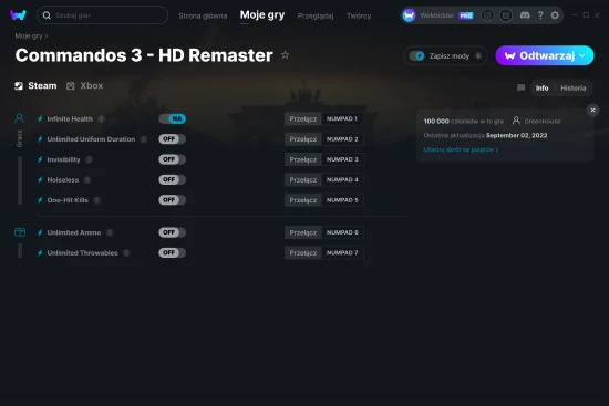 cheaty Commandos 3 - HD Remaster zrzut ekranu