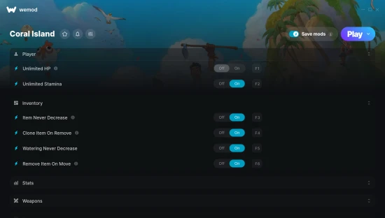 Coral Island cheats screenshot