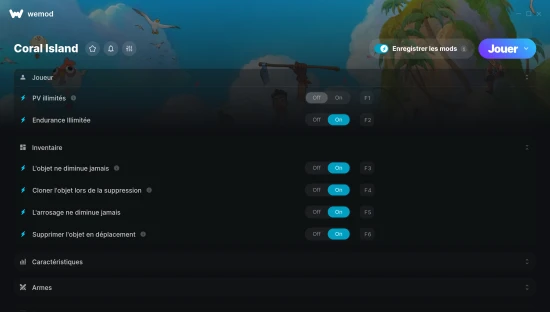 Capture d'écran de triches de Coral Island