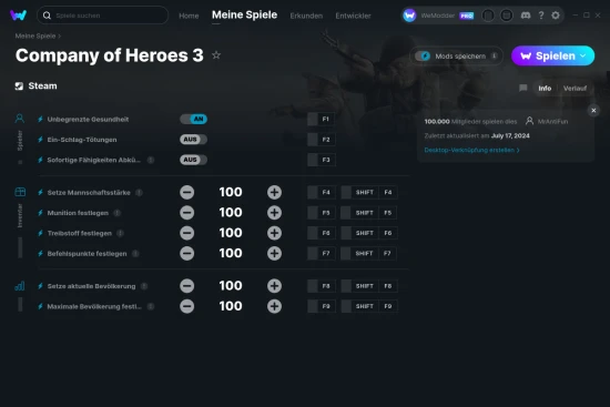 Company of Heroes 3 Cheats Screenshot