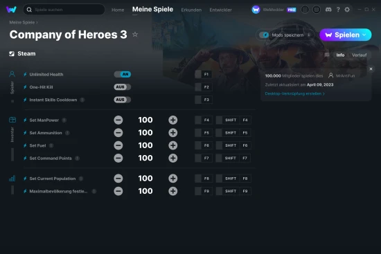 Company of Heroes 3 Cheats Screenshot