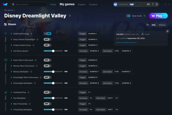 Disney Dreamlight Valley cheats screenshot
