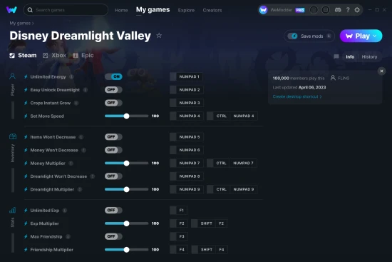 Disney Dreamlight Valley cheats screenshot