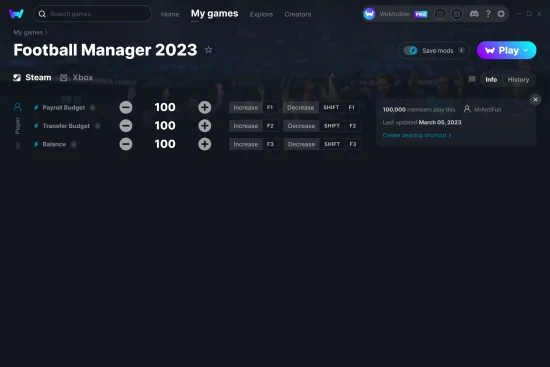 Football Manager 2023 cheats screenshot