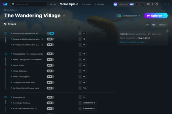 The Wandering Village Cheats Screenshot