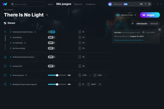 captura de pantalla de las trampas de There Is No Light
