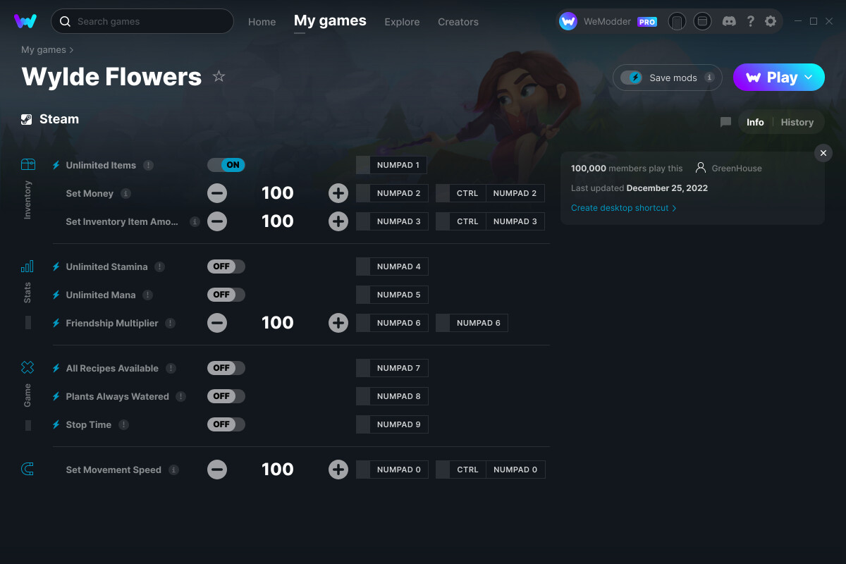 Wylde Flowers Cheats and Trainer for Steam Trainers WeMod Community