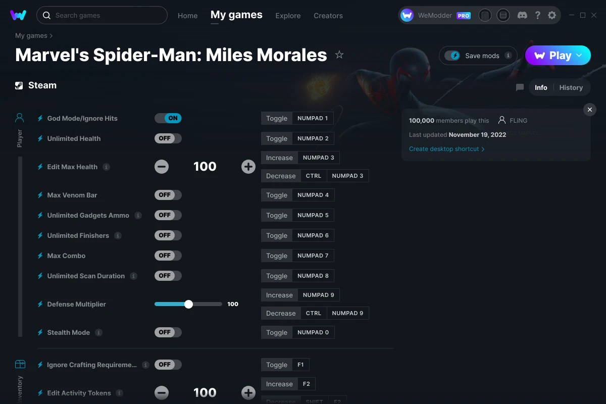 Marvel's Spider-Man: Miles Morales cheats screenshot