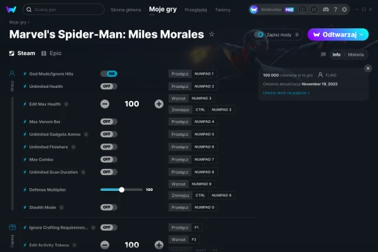 cheaty Marvel's Spider-Man: Miles Morales zrzut ekranu