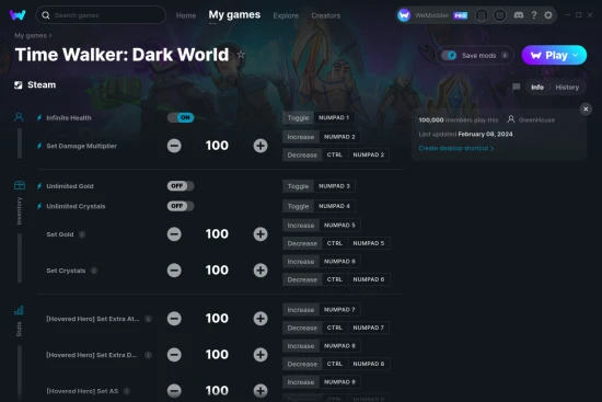 Time Walker: Dark World cheats screenshot
