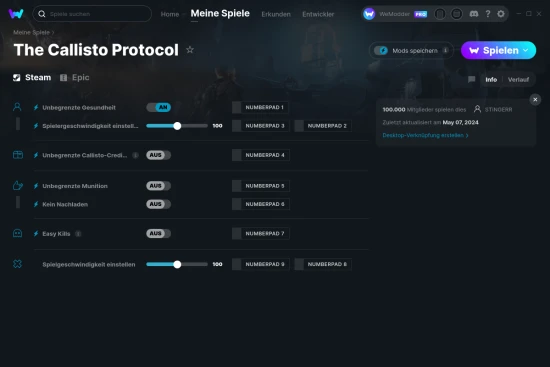 The Callisto Protocol Cheats Screenshot