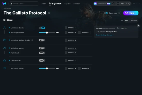 The Callisto Protocol cheats screenshot