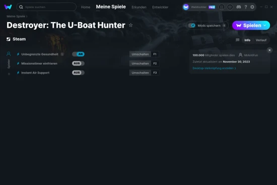 Destroyer: The U-Boat Hunter Cheats Screenshot