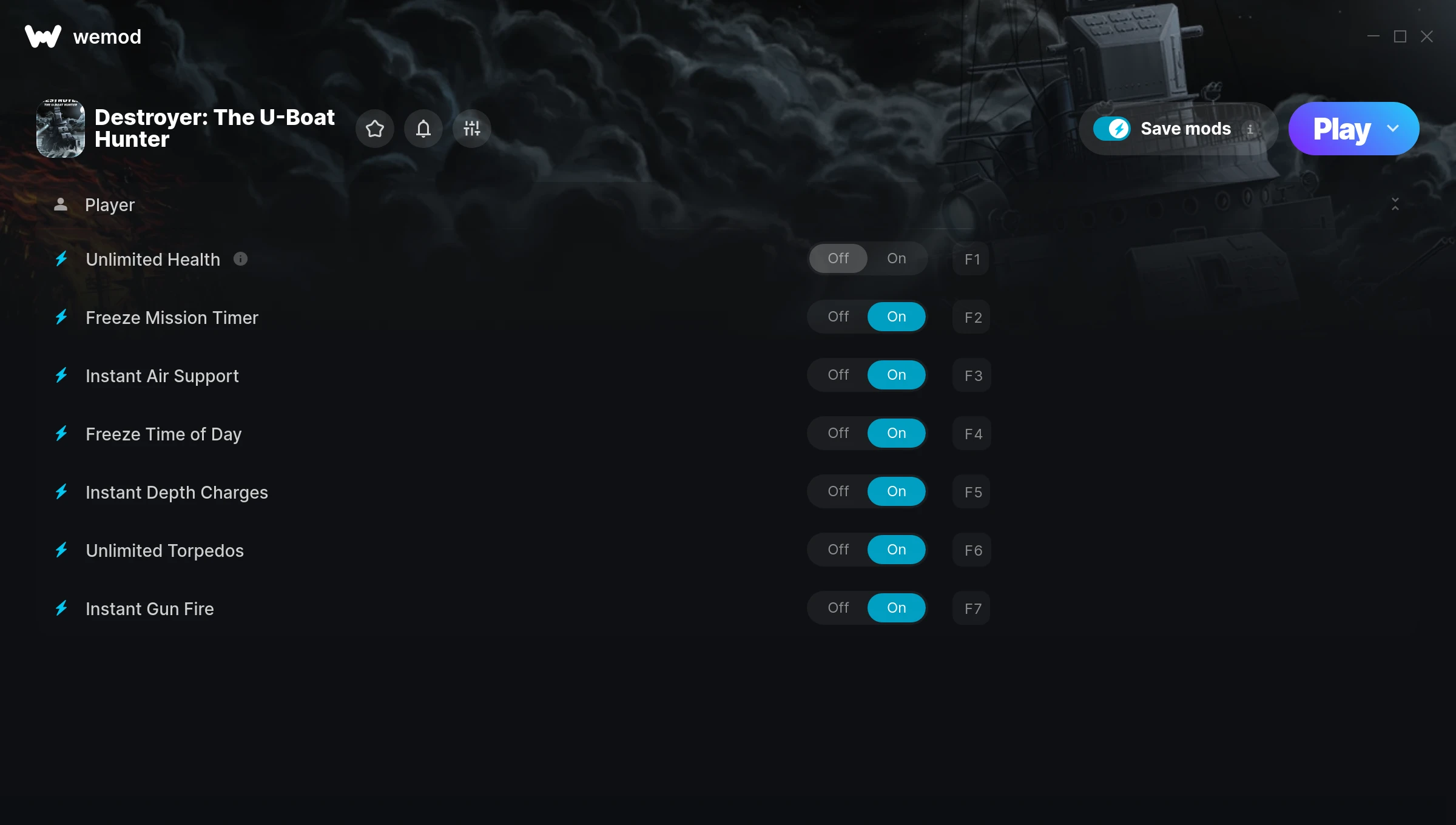 Destroyer: The U-Boat Hunter cheats screenshot