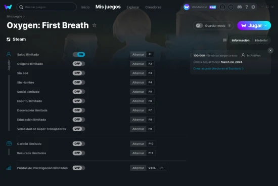 captura de pantalla de las trampas de Oxygen: First Breath