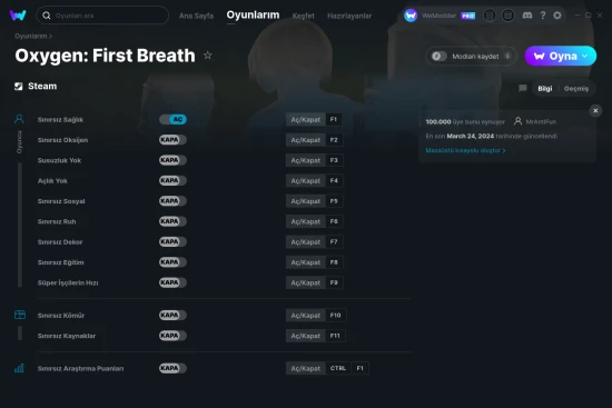 Oxygen: First Breath hilelerin ekran görüntüsü