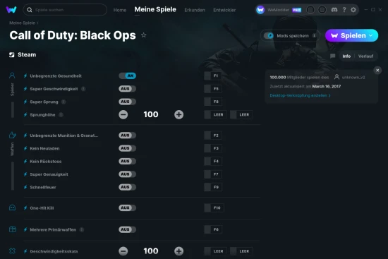 Call of Duty: Black Ops Cheats Screenshot