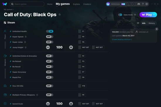 Call of Duty: Black Ops cheats screenshot