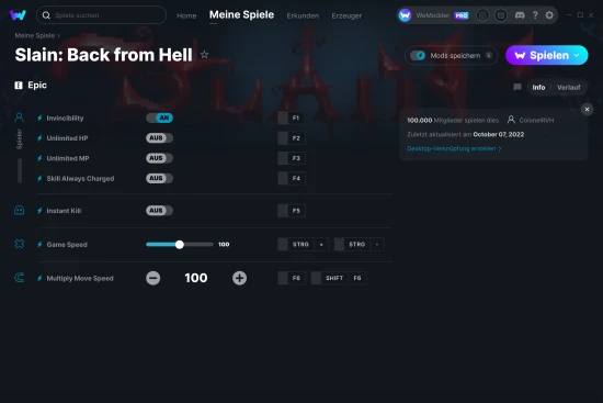 Slain: Back from Hell Cheats Screenshot