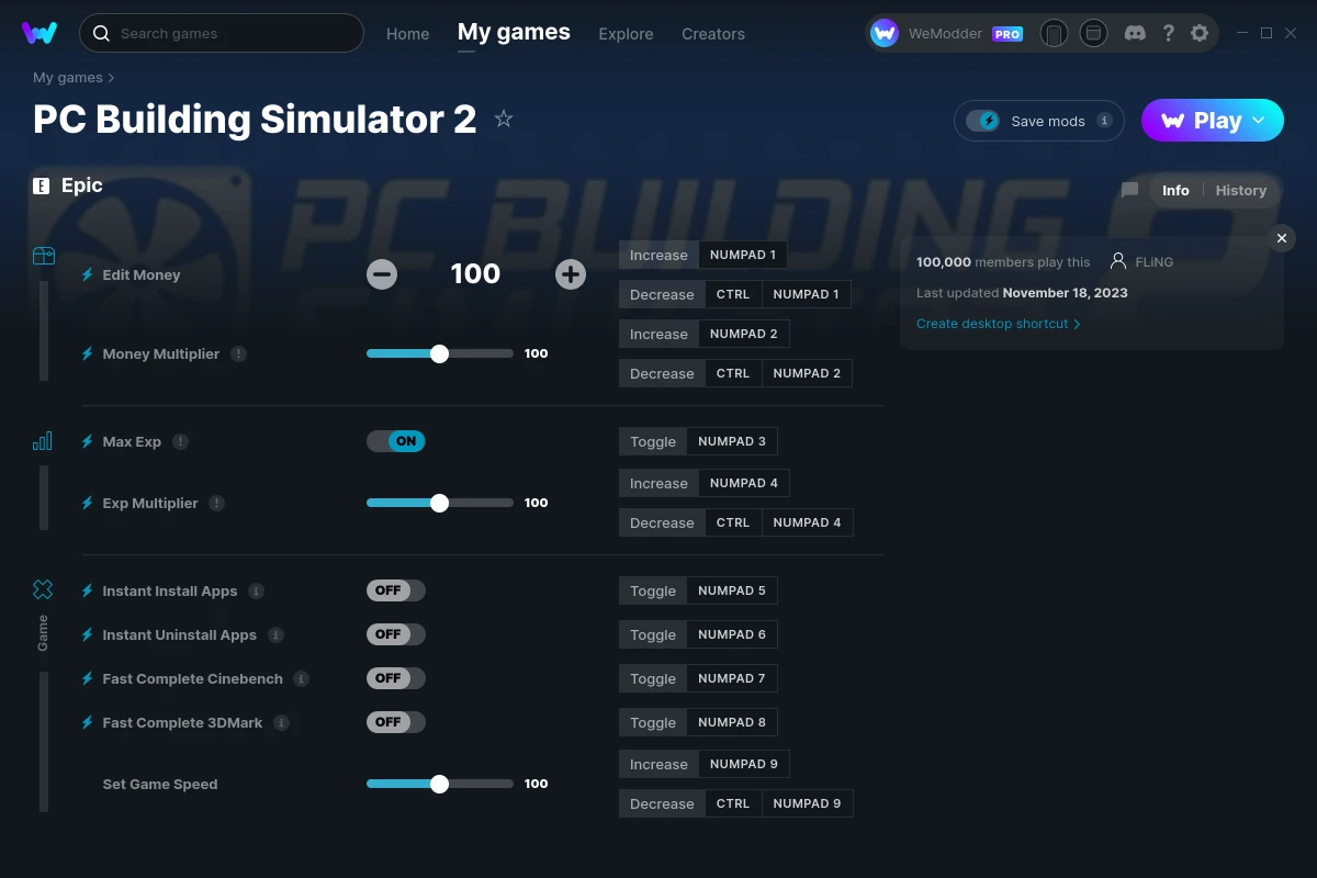 PC Building Simulator - FearLess Cheat Engine