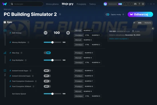 cheaty PC Building Simulator 2 zrzut ekranu