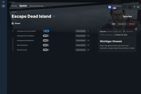 Escape Dead Island Cheats Screenshot