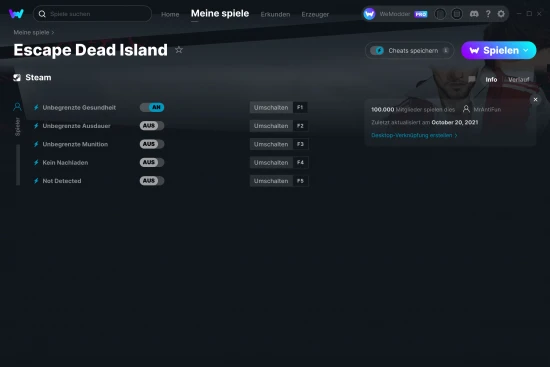 Escape Dead Island Cheats Screenshot