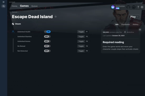 Escape Dead Island cheats screenshot