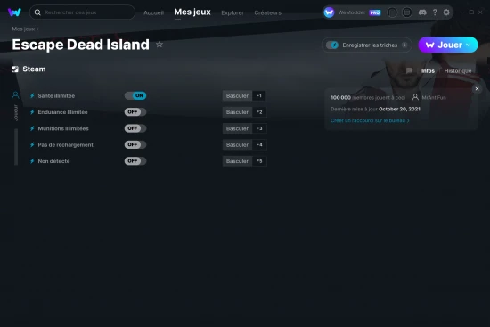 Capture d'écran de triches de Escape Dead Island