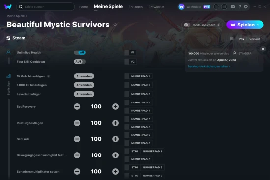 Beautiful Mystic Survivors Cheats Screenshot