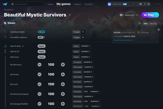 Beautiful Mystic Survivors cheats screenshot