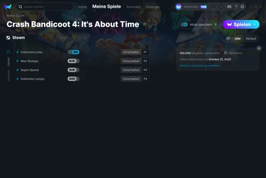 Crash Bandicoot 4: It's About Time Cheats Screenshot