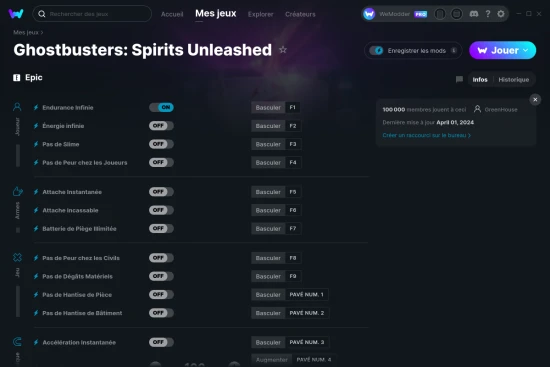 Capture d'écran de triches de Ghostbusters: Spirits Unleashed