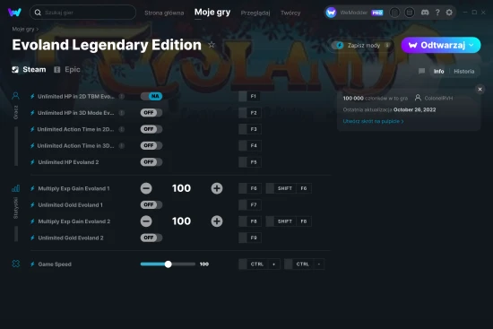 cheaty Evoland Legendary Edition zrzut ekranu