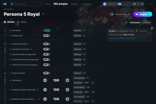 captura de pantalla de las trampas de Persona 5 Royal