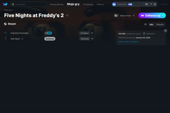 cheaty Five Nights at Freddy's 2 zrzut ekranu