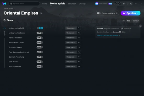 Oriental Empires Cheats Screenshot