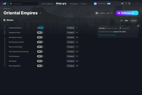 cheaty Oriental Empires zrzut ekranu