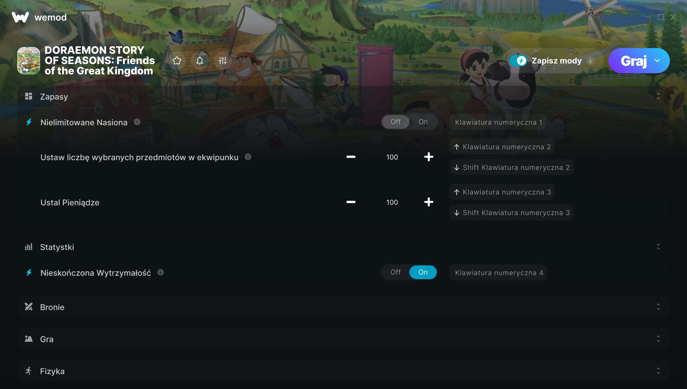 Cheaty do DORAEMON STORY OF SEASONS: Friends of the Great Kingdom – zrzut ekranu