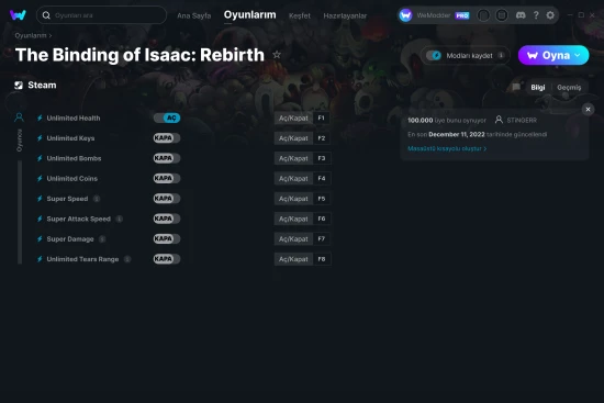 The Binding of Isaac: Rebirth hilelerin ekran görüntüsü