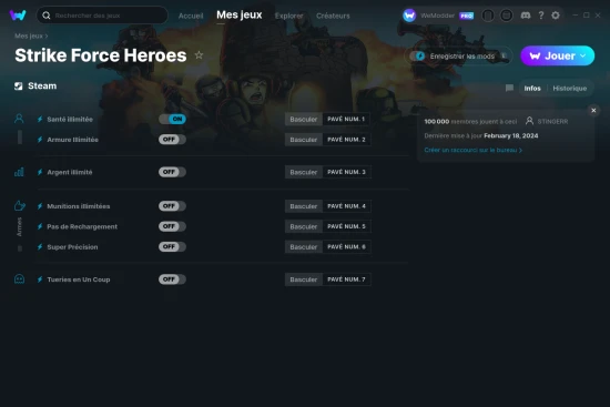 Capture d'écran de triches de Strike Force Heroes