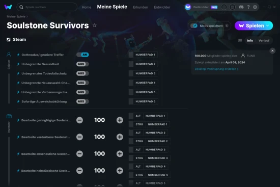 Soulstone Survivors Cheats Screenshot